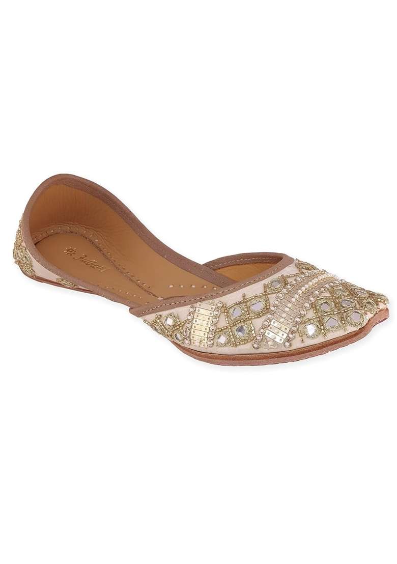 Fulkari Womens Miraj Genuine Soft Leather Embroidered Jutis - Indya