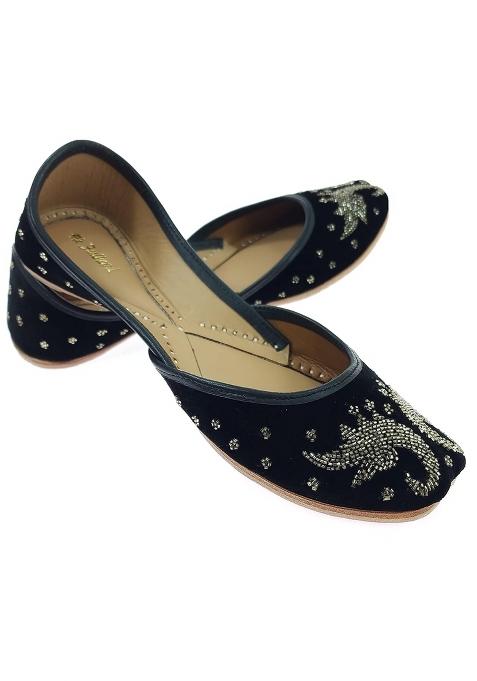 Fulkari Womens Astra Welvet Genuine Soft Leather Embroidered Jutis