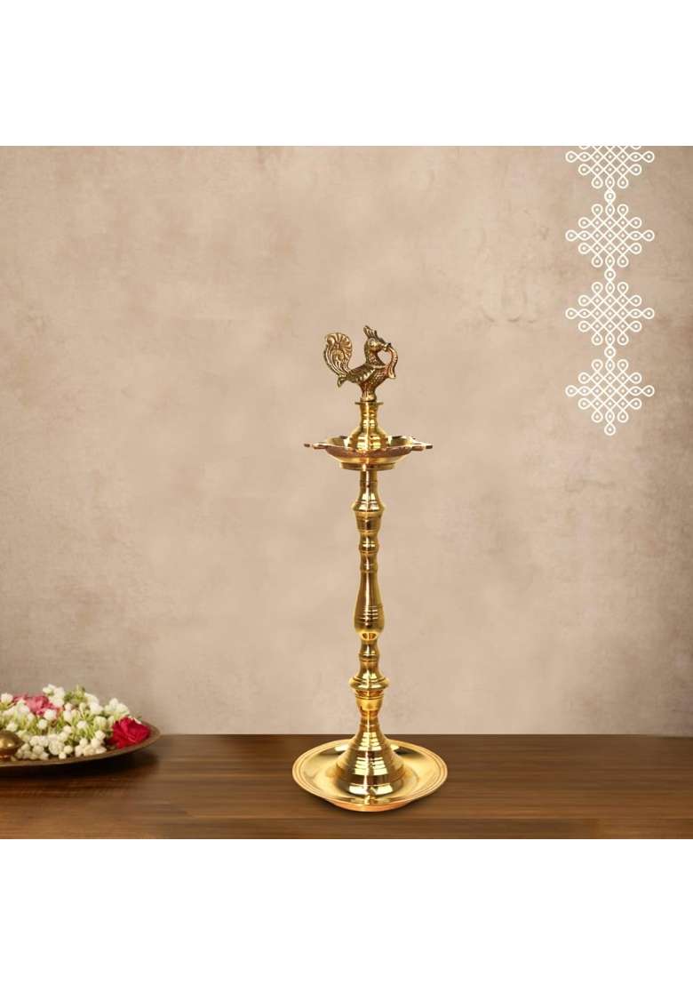 Puyangam Brass Annam Kuthu Vilakku Brass Lamps Mahabarath Diya Deepam for Pooja Best Lamps Diya Kuthu Vilakku - Indya