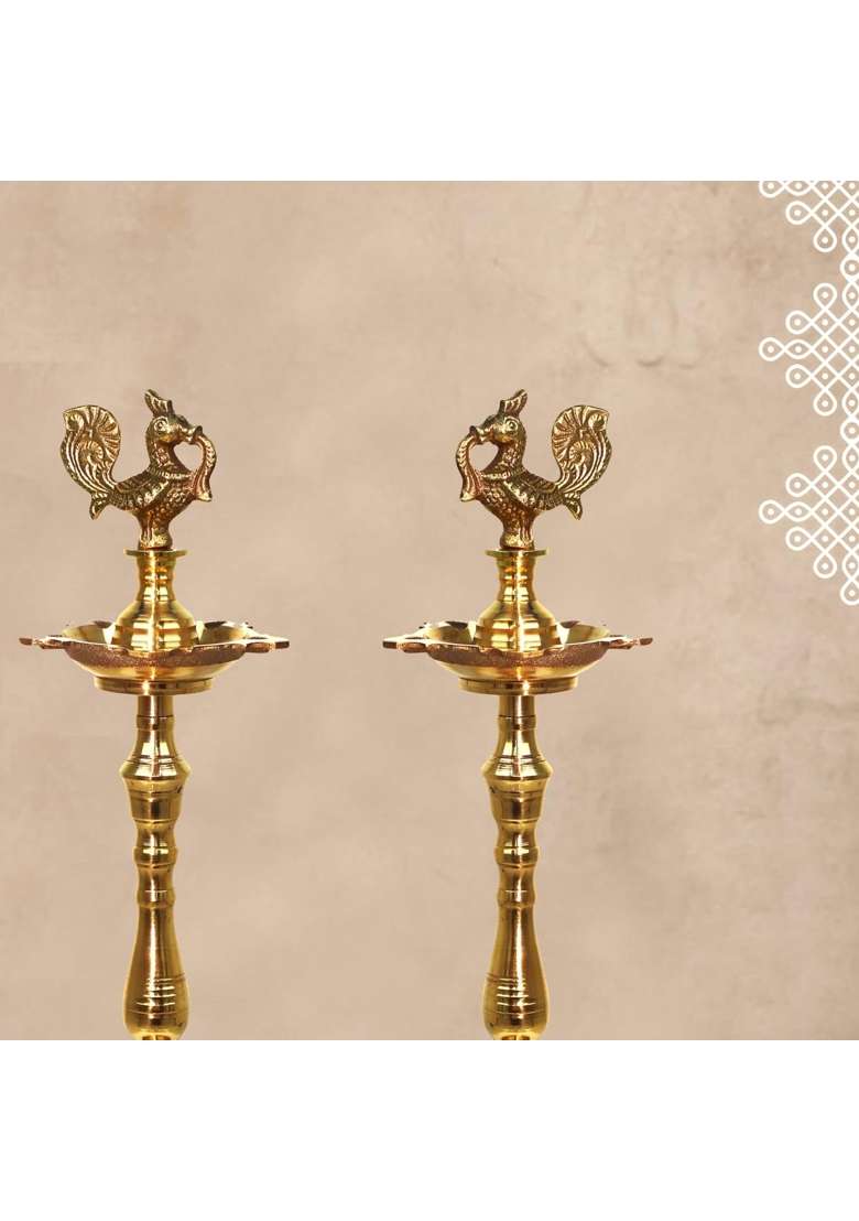 Puyangam Brass Annam Kuthu Vilakku Brass Lamps Mahabarath Diya Deepam for Pooja Best Lamps Diya Kuthu Vilakku - Indya