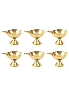 Spillbox Gold Traditional Brass Diya for Puja Pooja Aarti