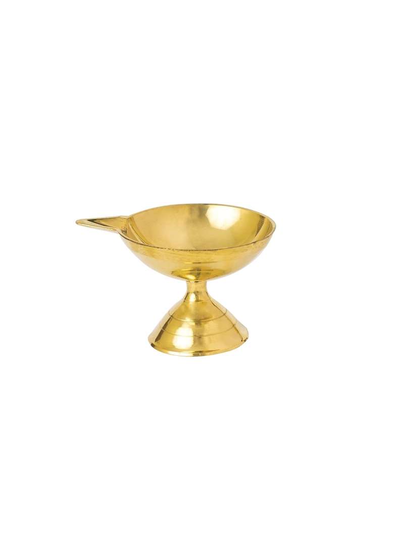 Spillbox Gold Traditional Brass Diya for Puja Pooja Aarti - Indya