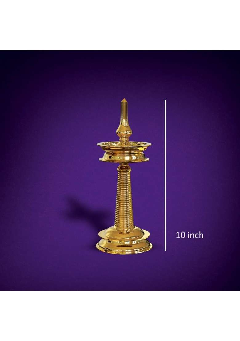 Puyangam Brass Kerala Kuthuvelakku Pamba Vilakku - Indya