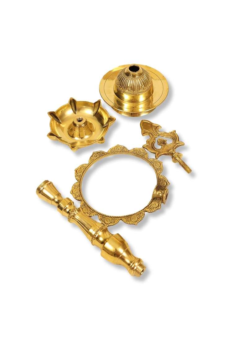 Spillbox Gold Traditional Handcrafted Brass Diya Oil Lamp Kerala Diya - Indya
