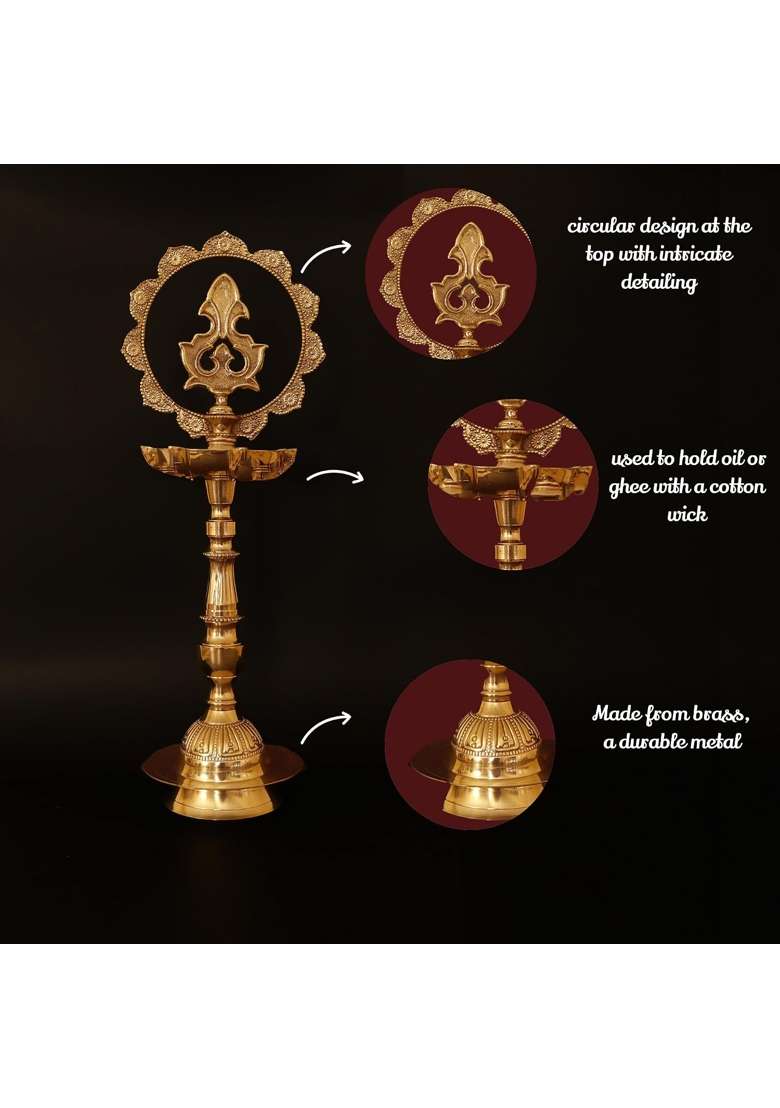 Spillbox Gold Traditional Handcrafted Brass Diya Oil Lamp Kerala Diya - Indya