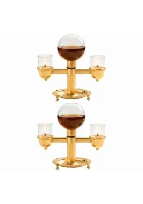 The Divine Tales Two Sided Pure Brass Akhand Diya for Puja with Borosilicate Glass Cover for Pooja Pack of 2