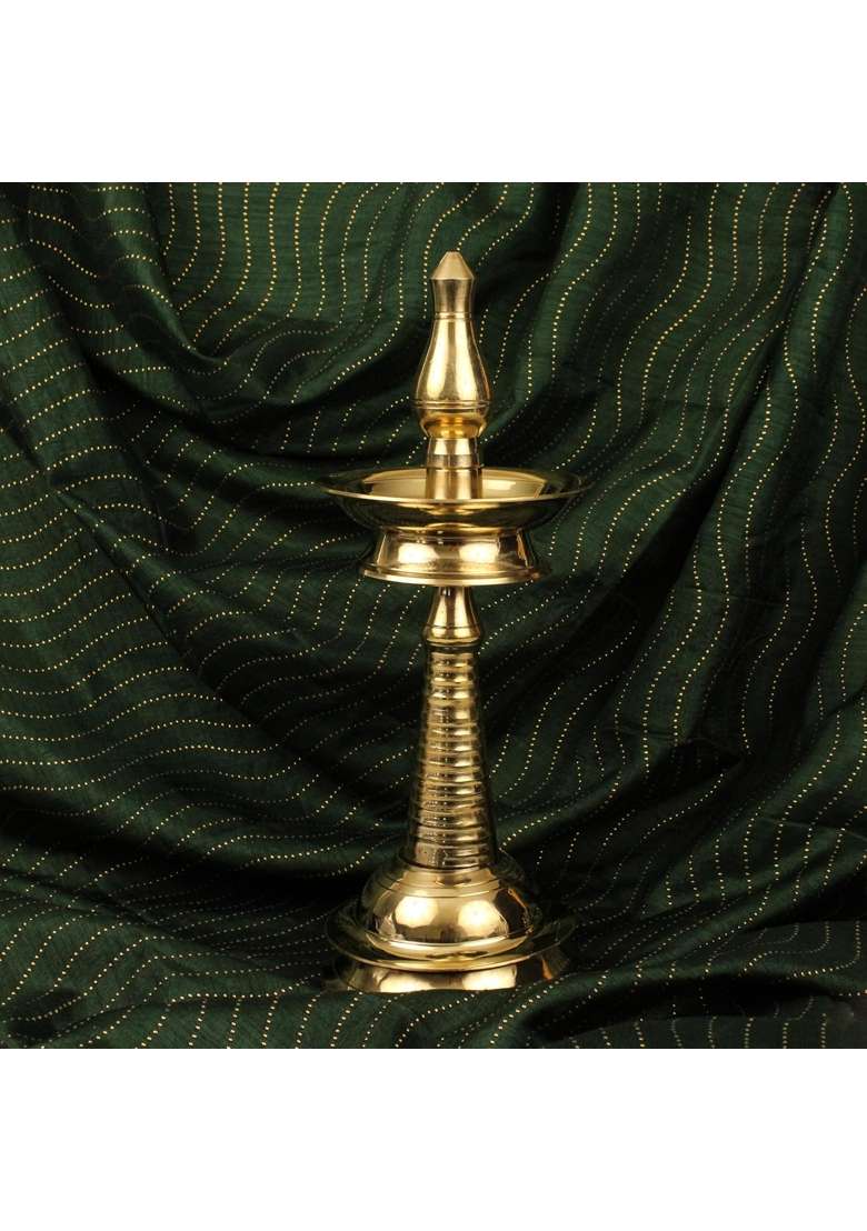 Spillbox Gold Traditional Brass Kerala Kuthu Villaku Diya for Puja - Indya