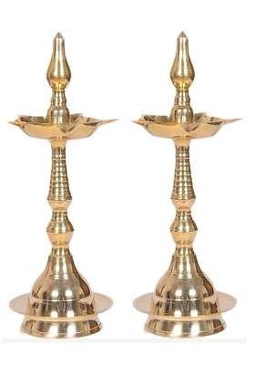 Brass Diwali Puja Oil Diya Kashi Samayi Gold Fancy Samayi Height 12
