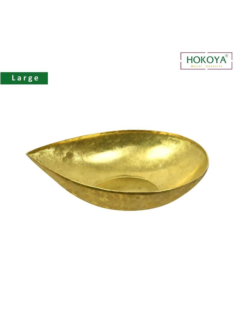 Hokoya Golden Pital Formal Diya Set Brass Puja Lamp Large Set of 108 - Indya