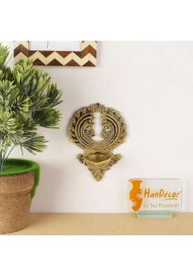 Two Moustaches Ethnic Indian Twin Carving Brass Hanging Diya Pack of 1