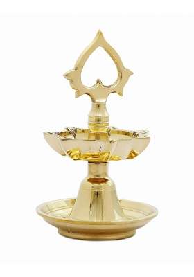 DMI Brass Laman Diva Hanging Lamp 3 and Half Oil Lamp 7 Wick Brass Hanging Diya