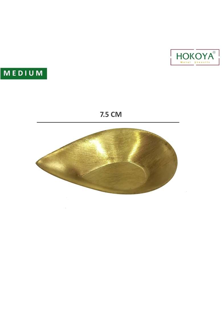 Hokoya Golden Pital Formal Diya Brass Puja Lamp Medium Set of 108 - Indya