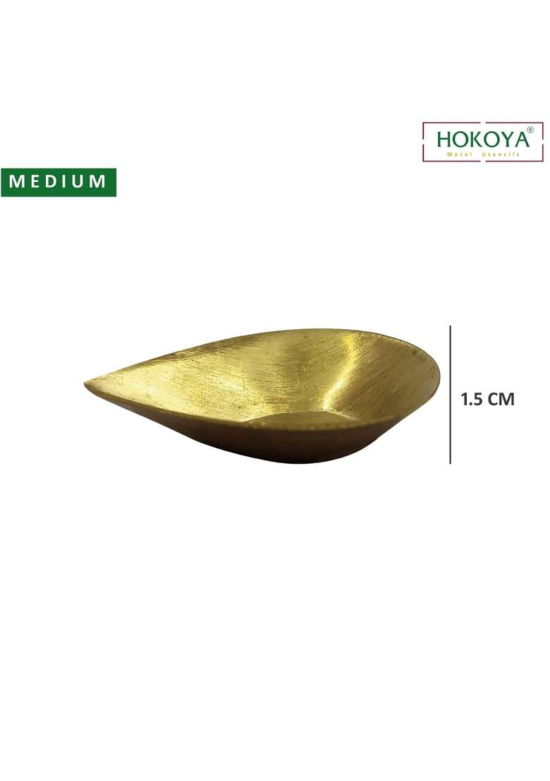 Hokoya Golden Pital Formal Diya Brass Puja Lamp Medium Set of 108 - Indya