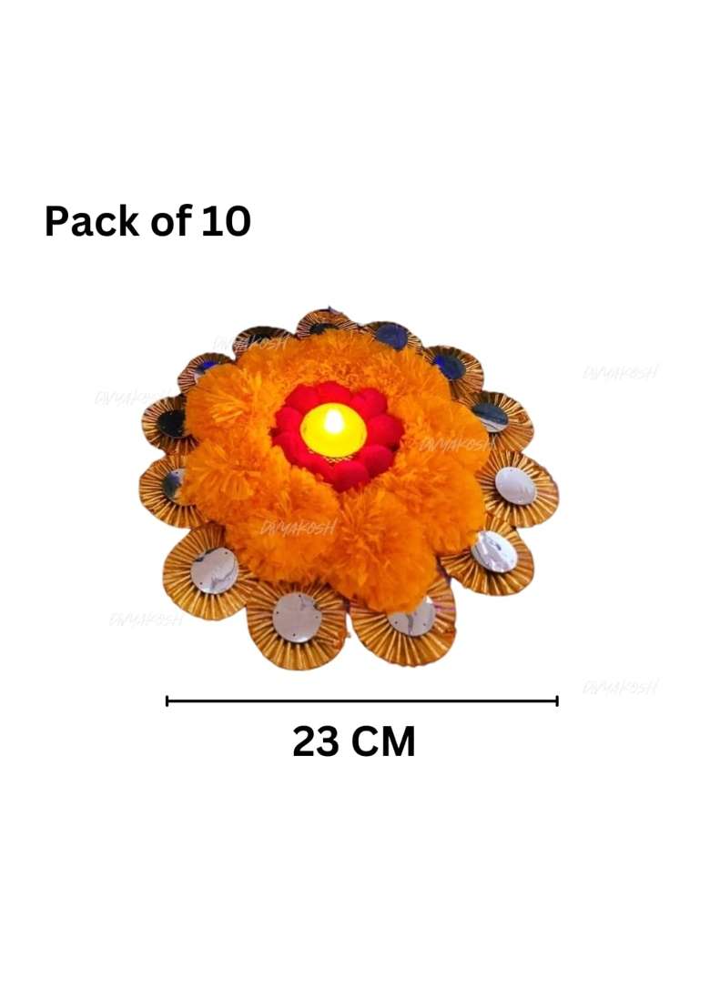 Divyakosh Rangoli Mats with Tealight Diya Stair for Home Decoration Home Decorative Diyas Set of 10 - Indya