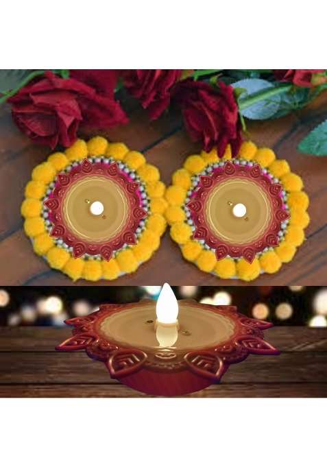 Sunzita Water Sensor LED Diya Set Decorative Lights for Home Diwali Festivals Decoration Set of 24