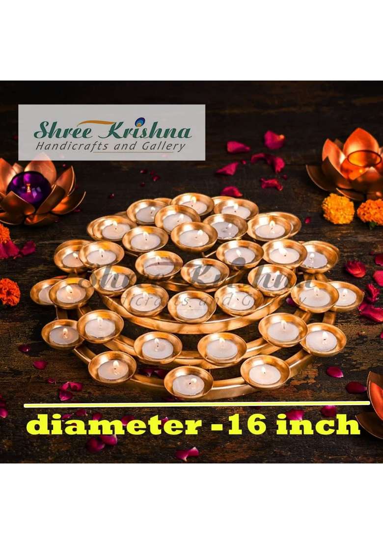 Shree Krishna Handicrafts and Gallery Handcrafted Noorana 5 Layer Twinkling Diya Tealight Candle Holder - Indya
