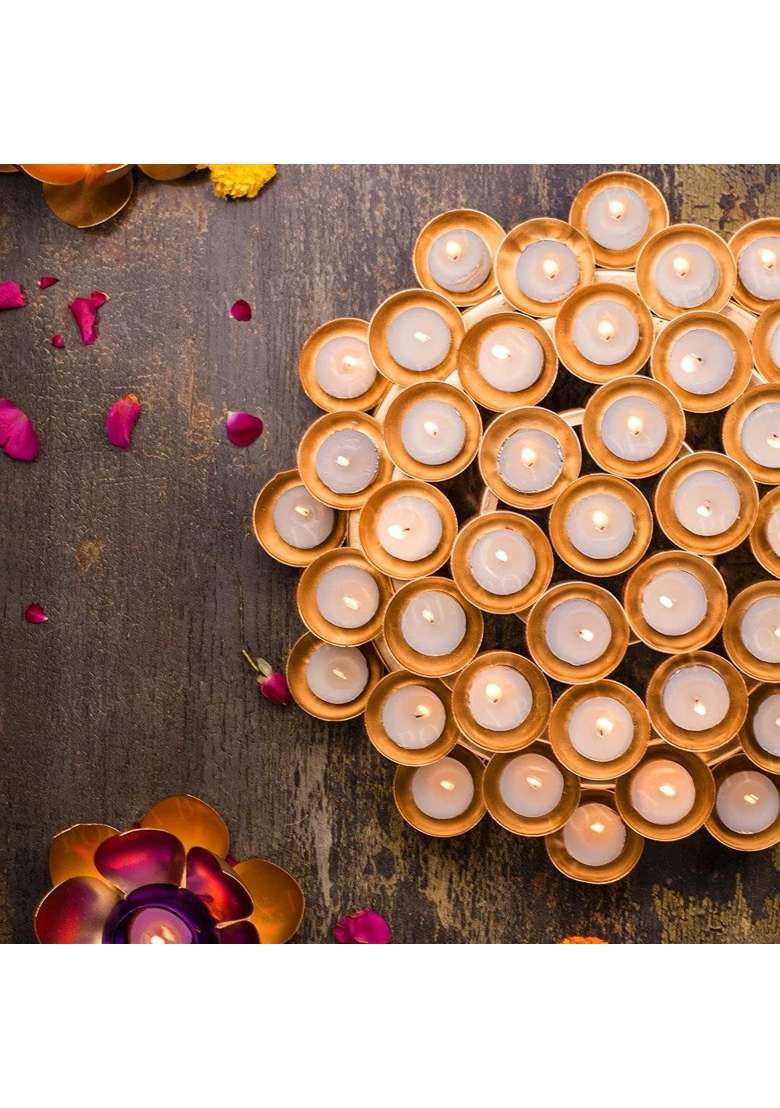 Shree Krishna Handicrafts and Gallery Handcrafted Noorana 5 Layer Twinkling Diya Tealight Candle Holder - Indya