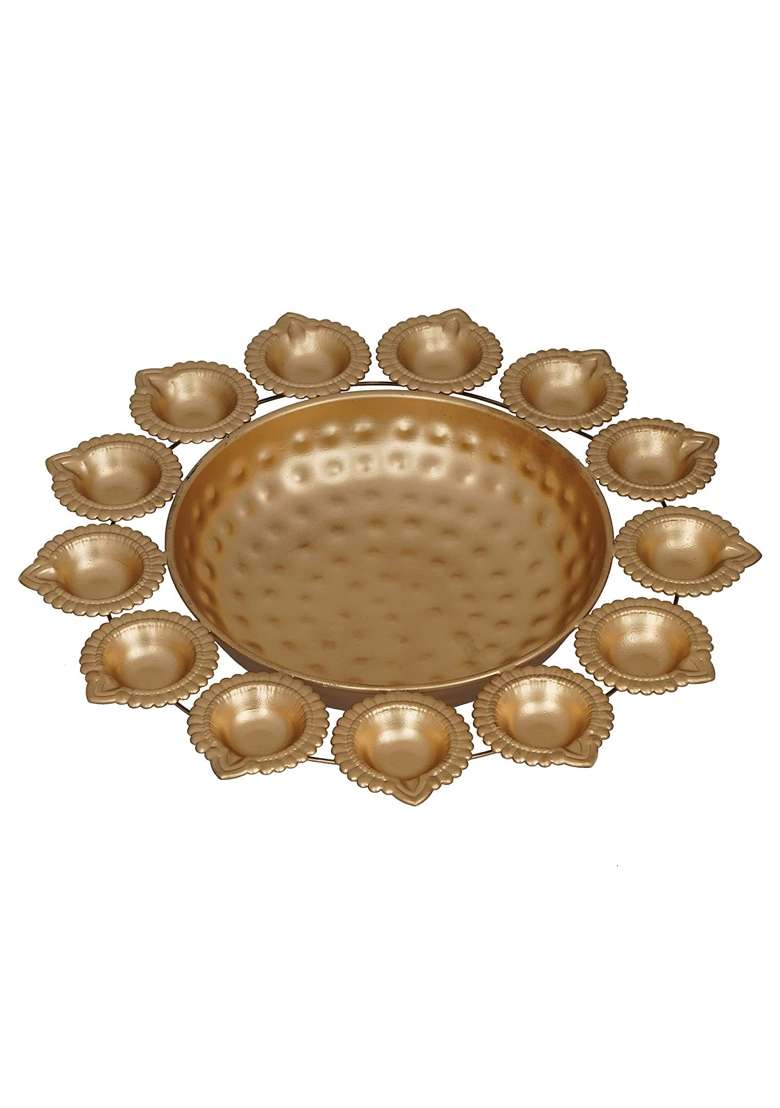 Hastkala Gold Diya Decorative Urli Bowl Set Pcs 12 14 16 Set of 3 - Indya