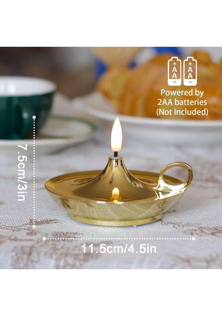 Tarash Luxe 24 Pcs Gold Diya LED Tea Light Candles Flameless Smokeless Diyas - Indya