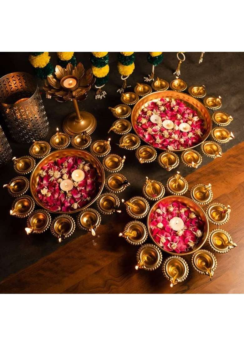 TGG the Golden Gates Urli Diya Decorative Diya Diwali Diya 16 14 12 for Home Decor - Indya