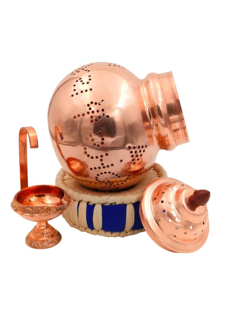Master Brownsmith Pure Copper Garba Kalash Pot for Navratri Pooja - Indya