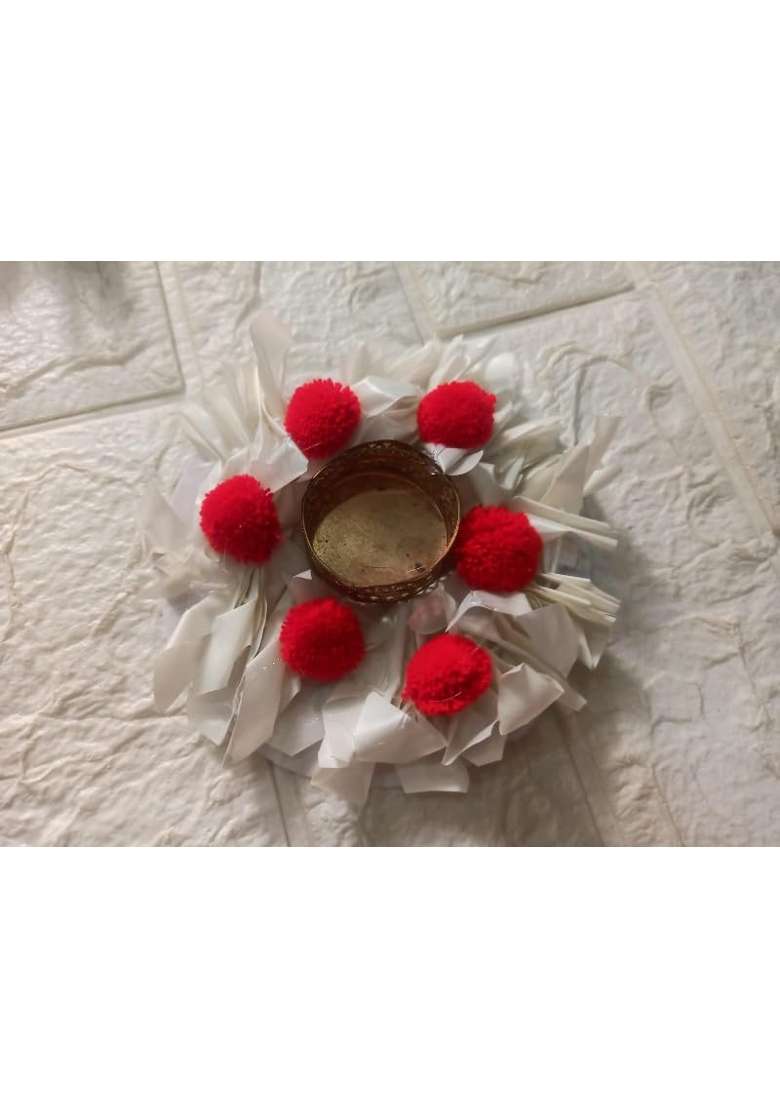 Sellpluscrafts Decorative Handmade Paper Gajra Lotus Rangoli Tlight - Indya
