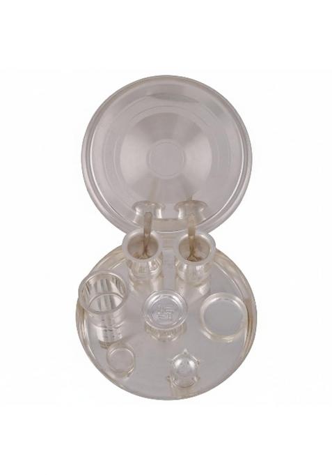 Apanikah Silver Plated Jain Pooja Thali Set 11 Pcs Decorative Puja Thali with Diya Loti Panchpatra