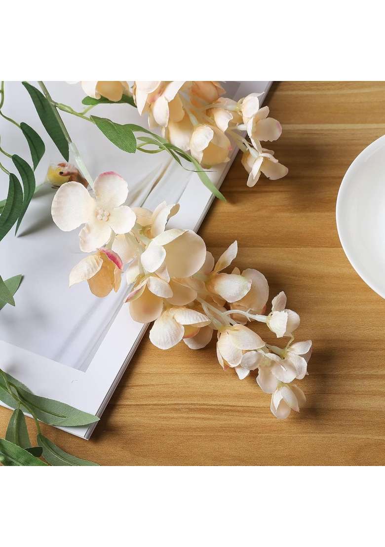 Duovlo 4Pcs 6 Point 6Ft Piece Imitation Silk Wisteria Garland Hanging Flower Vine for Home Outdoor Garden - Indya