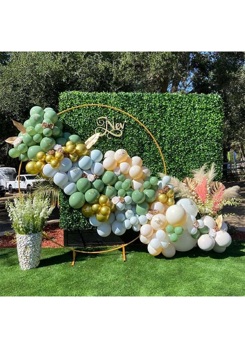 Hasthip Round Balloon Arch Stand 6 Point 56Ft Gold Decoration Backdrop Frame - Indya