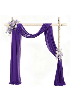 Fanproms Purple 2 Panels 20Ft Sheer Backdrop Drapes Wedding Archway Decorations Backdrop Swag Curtains