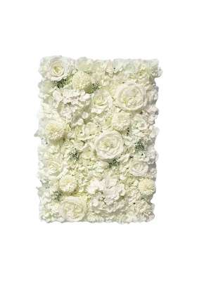 Heavenglow Artificial Silk Flowers Wall Panel Wedding Party Floral Backdrop White
