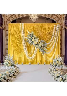 Nssonben 20Ft X 10Ft Wrinkle Free Yellow Backdrop Curtains for Parties