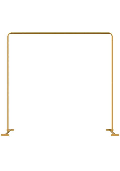 Langxun Heavy Duty Gold Metal Square Backdrop Stand Arch for Wedding Birthday Decoration