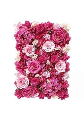 Merishopp 3Xartificial Silk Flowers Wall Panel Wedding Party Floral Backdrop Rose