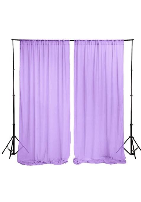 Chheart Chiffon Backdrop Curtain 5ftx9ft Lavender Voile Sheer Curtains 2 Panels Wedding Ceremony Backgrounds