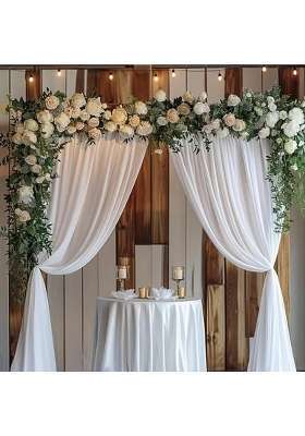 Merishopp Backdrop Curtains Background Wedding Decoration for Engagement Festival Room