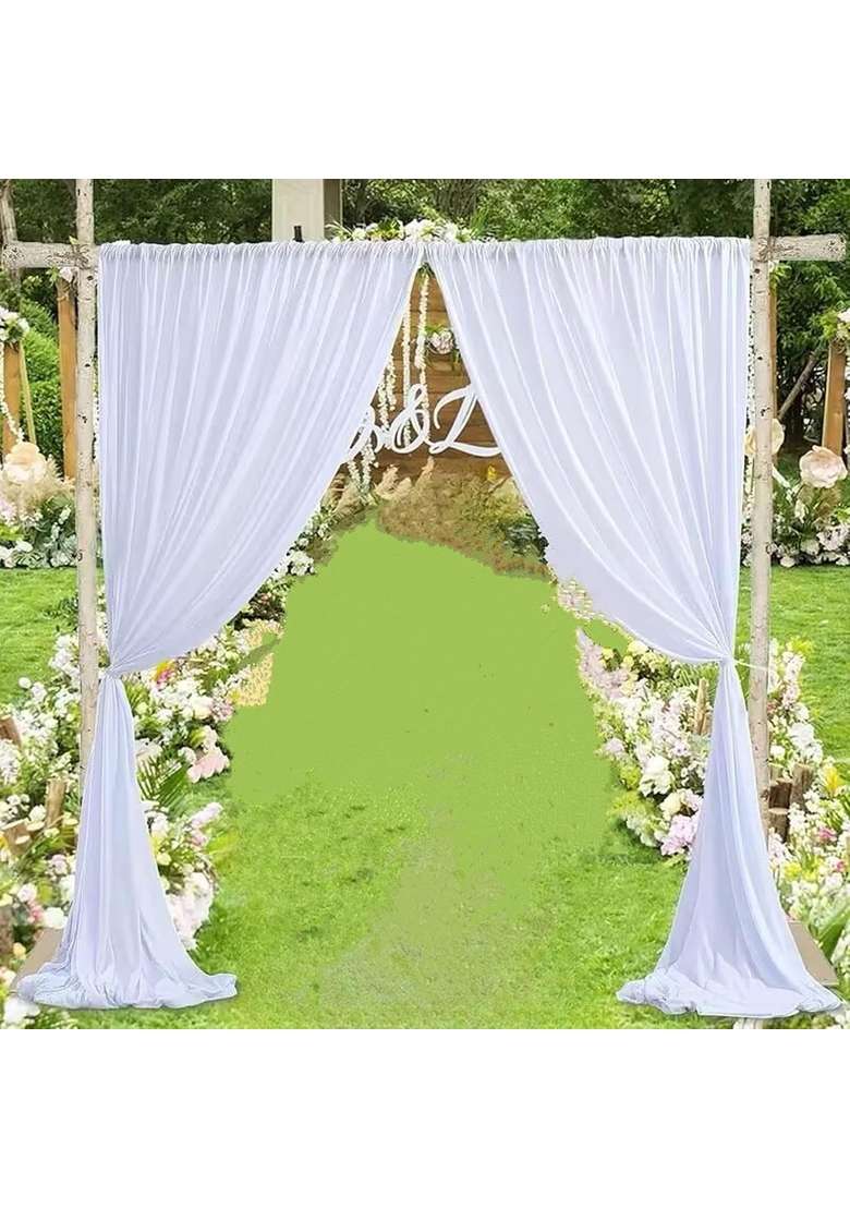 Heavenglow Multicolour Backdrop Curtains Background Wedding Decoration for Engagement Festival Room - Indya