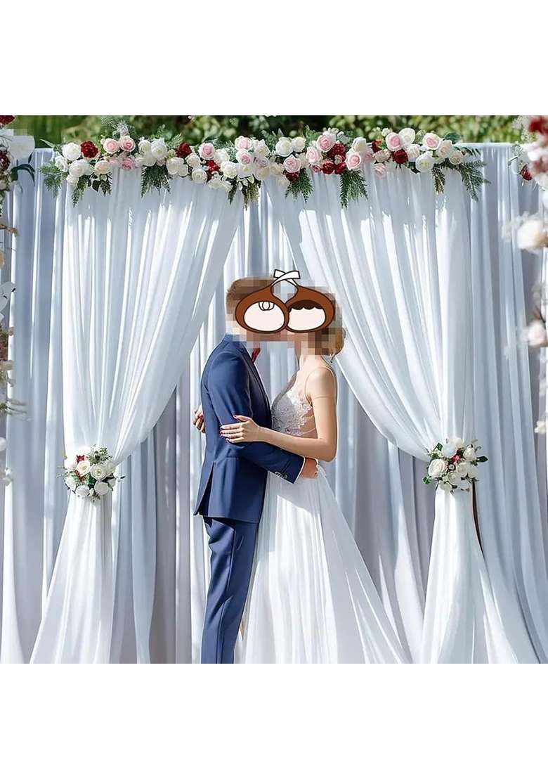 Fabloft Backdrop Curtains Background Wedding Decoration for Engagement Festival Room - Indya