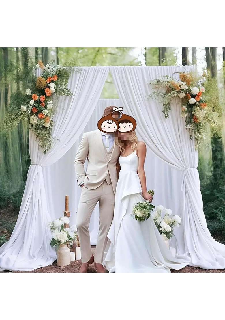 Fabloft Backdrop Curtains Background Wedding Decoration for Engagement Festival Room - Indya