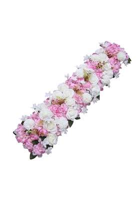 Zelphora Flower Panel Backdrop Road Decoration Silk Flower for Wedding Party Ceremony White Pink