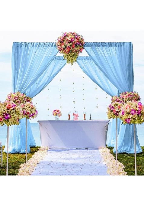 Duobao Chiffon Backdrop Curtain 10FTx10FT Shower Curtains Polyester Backdrops for Wedding Sheer Drapes 2