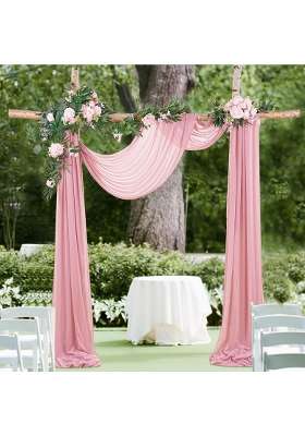 Soardream Dusty Rose Wedding Drapes 2 Panels 6 Yards Sheer Backdrop Curtains for Bridal Shower Wedding Arches