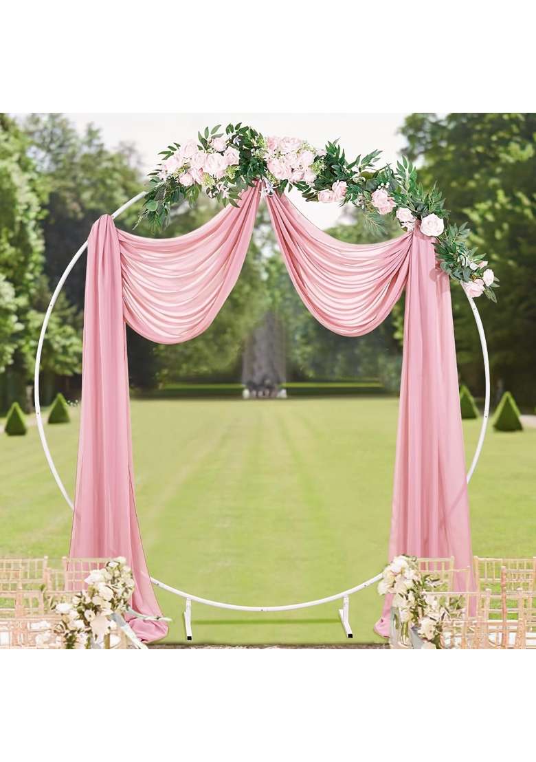 Soardream Dusty Rose Wedding Drapes 2 Panels 6 Yards Sheer Backdrop Curtains for Bridal Shower Wedding Arches - Indya