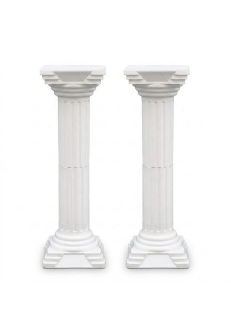 Pexorva Cream White Roman Column Prop Poly Fluted Column European Style Wedding Pillar Lightweight for Event