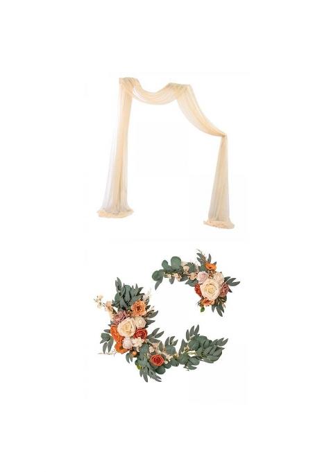 Merishopp Wedding Arch Drape Backdrop Curtain Wedding Arch Swags Decorations