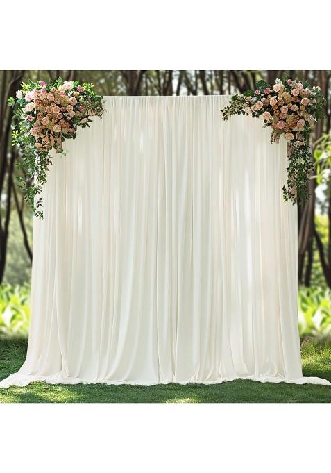 Esgotbme 10Ft X 10Ft Ivory Backdrop Curtains for Party Valentines Day Arch Stage Wedding Ceremony Curtains