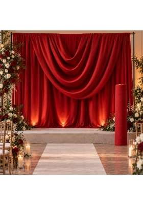 Myaddiction Wine Red Velvet Backdrop Fabric for Wedding Engagement Party Decoration Wine Red 20M