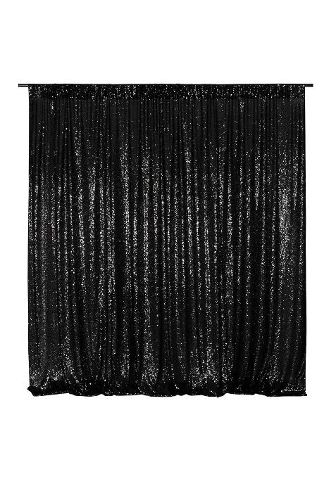 3E Home Black Sequin Backdrop 152x183cm 5Ftx6Ft Glitter Photo Booth Background for Halloween Birthday Wedding