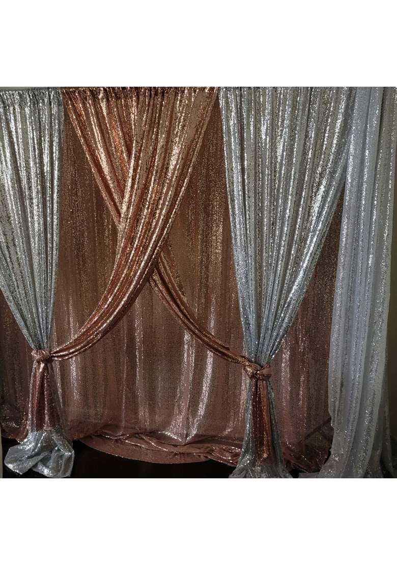 Wispet 2x8FT Rose Gold Sequin Backdrop Curtain for Party Decorations - Indya