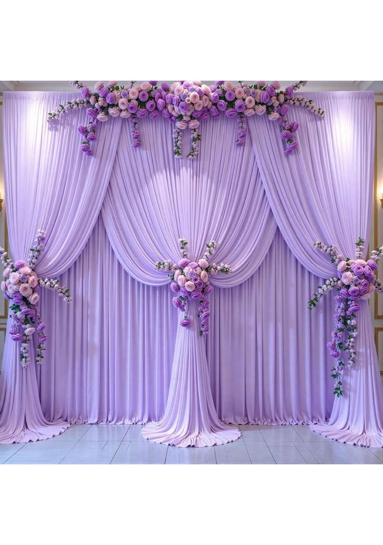 Tao Ge 20Ft X 10Ft Wrinkle Free Lavender Wedding Backdrop Curtains for Party Bridal Shower Reception - Indya
